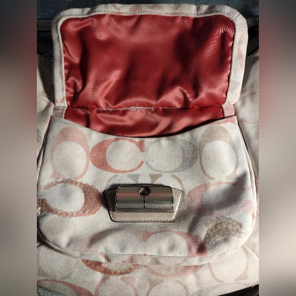 Y2K Rare Coach Sequin Pink Iridescent Holographic Satchel Crossbody Bag Vint… - Picture 2 of 16